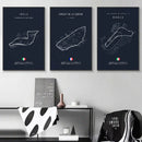 Minimalist black nürburgring circuit canvas wall art for living room by Decorbites