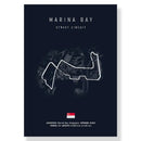 Imola race track canvas art blue and white poster living room decor by Decorbites
