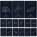 Monaco racing track canvas wall art blue cityscape living room by Decorbites
