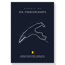 Mugello circuit canvas painting white and dark blue living room art by Decorbites