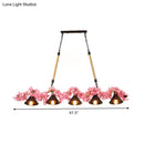 GobekUsa Factory Conical Island Pendant Light in Pink - 5-Light Metal Hanging Lamp Kit for Dining Room