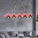 GobekUsa Factory Conical Island Pendant Light in Pink - 5-Light Metal Hanging Lamp Kit for Dining Room