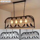 GobekUsa Farmhouse Metal Black Finish Birdcage Kitchen Island Suspension Light Fixture