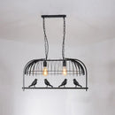 GobekUsa Farmhouse Metal Black Finish Birdcage Kitchen Island Suspension Light Fixture