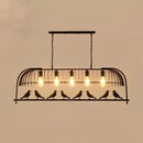 GobekUsa Farmhouse Metal Black Finish Birdcage Kitchen Island Suspension Light Fixture
