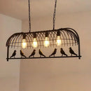 GobekUsa Farmhouse Metal Black Finish Birdcage Kitchen Island Suspension Light Fixture