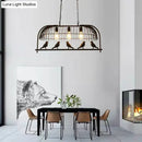 GobekUsa Farmhouse Metal Black Finish Birdcage Kitchen Island Suspension Light Fixture