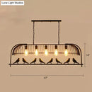 GobekUsa Farmhouse Metal Black Finish Birdcage Kitchen Island Suspension Light Fixture