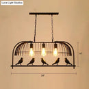 GobekUsa Farmhouse Metal Black Finish Birdcage Kitchen Island Suspension Light Fixture
