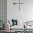GobekUsa Farmhouse Style Smoke Gray/Blue Bottle Ceiling Lighting - Glass Hanging Lamp (3/4/5 Lights) in Aged Silver/Black