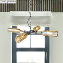 GobekUsa Farmhouse Style Smoke Gray/Blue Bottle Ceiling Lighting - Glass Hanging Lamp (3/4/5 Lights) in Aged Silver/Black