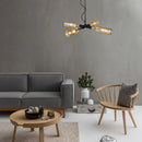 GobekUsa Farmhouse Style Smoke Gray/Blue Bottle Ceiling Lighting - Glass Hanging Lamp (3/4/5 Lights) in Aged Silver/Black