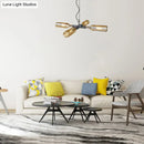 GobekUsa Farmhouse Style Smoke Gray/Blue Bottle Ceiling Lighting - Glass Hanging Lamp (3/4/5 Lights) in Aged Silver/Black