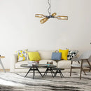 GobekUsa Farmhouse Style Smoke Gray/Blue Bottle Ceiling Lighting - Glass Hanging Lamp (3/4/5 Lights) in Aged Silver/Black