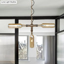 GobekUsa Farmhouse Style Smoke Gray/Blue Bottle Ceiling Lighting - Glass Hanging Lamp (3/4/5 Lights) in Aged Silver/Black