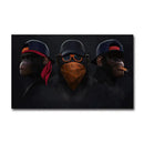 Hip hop chimpanzee monkey wall art living room framed canvas