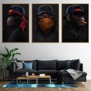 Hip hop chimpanzee monkey wall art living room framed canvas