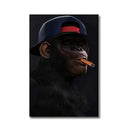 Hip hop chimpanzee monkey wall art living room framed canvas