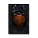 Hip hop chimpanzee monkey wall art living room framed canvas
