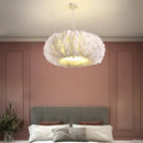 GobekUsa Feather Decor LED Chandeliers for Living Room, Bedroom, Study & Children's Room