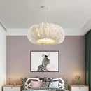 GobekUsa Feather Decor LED Chandeliers for Living Room, Bedroom, Study & Children's Room