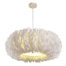 GobekUsa Feather Decor LED Chandeliers for Living Room, Bedroom, Study & Children's Room