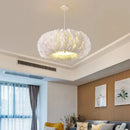 GobekUsa Feather Decor LED Chandeliers for Living Room, Bedroom, Study & Children's Room
