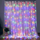 Festive golden usb 3x3m fairy lights curtain for bedroom with remote by Decorbites