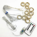 Festive golden usb 3x3m fairy lights curtain for bedroom with remote by Decorbites
