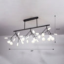 GobekUsa Firefly Island Pendant Light: Elegant Minimalistic Acrylic Lamp for Restaurants (27-Head Suspension)