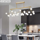 GobekUsa Firefly Island Pendant Light: Elegant Minimalistic Acrylic Lamp for Restaurants (27-Head Suspension)