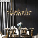 GobekUsa Firefly Suspension Light - Brass Finish, Postmodern Island Fixture with 27 Glass Lights