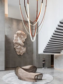 GobekUsa Flex Leather Belt LED Chandelier for Living Room
