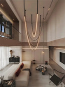 GobekUsa Flex Leather Belt LED Chandelier for Living Room