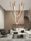 GobekUsa Flexible Leather Belt LED Chandelier Lighting