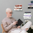 Modern black & white 2pcs floating bookshelf tablet stand bedroom by Decorbites