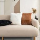 Decorbites fluffy faux fur cushion cover living room cream & brown by Decorbites