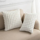 Decorbites fluffy faux fur cushion cover living room cream & brown by Decorbites