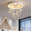 GobekUsa Flying Bird Ceiling Light for Girls Room Decor, White Princess Bedroom Lamp
