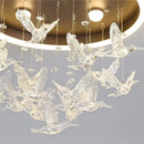 GobekUsa Flying Bird Ceiling Light for Girls Room Decor, White Princess Bedroom Lamp