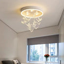 GobekUsa Flying Bird Ceiling Light for Girls Room Decor, White Princess Bedroom Lamp
