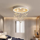 GobekUsa Flying Bird Ceiling Light for Girls Room Decor, White Princess Bedroom Lamp