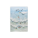 Framed summer people swimming beach wall art living room decor by Decorbites