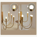 GobekUsa French Candle Led Chandelier Black Gold Kitchen Modern Island Light