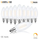 GobekUsa Frosted Led Candle Light Bulbs Dimmable E12 E14 Base Warm White 2700K