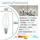 GobekUsa Frosted Led Candle Light Bulbs Dimmable E12 E14 Base Warm White 2700K