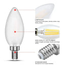 GobekUsa Frosted Led Candle Light Bulbs Dimmable E12 E14 Base Warm White 2700K