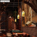 GobekUsa Frosted White Glass Island Lamp - Loft Style, Black Wine Bottle Design - Perfect for Restaurants, Ceiling Suspension Lighting