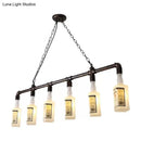 GobekUsa Frosted White Glass Island Lamp - Loft Style, Black Wine Bottle Design - Perfect for Restaurants, Ceiling Suspension Lighting
