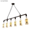 GobekUsa Frosted White Glass Island Lamp - Loft Style, Black Wine Bottle Design - Perfect for Restaurants, Ceiling Suspension Lighting